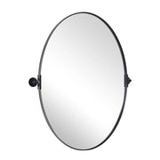 VIOTTO& CO. Modern Matte Black Oval Mirror Bathroom VIOTTO& CO. Vanity Pivot Tilt Mirror Floating Adjustable Swivel Oblong Mirror Wall Mounted Vertical